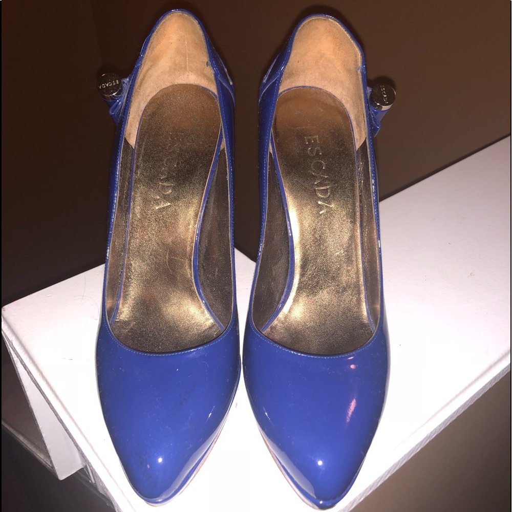Blue Escada Platform Heels